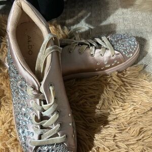 Aldo Pink Glitter Sneakers Fashion-Forward Comfort
